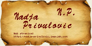 Nadja Privulović vizit kartica